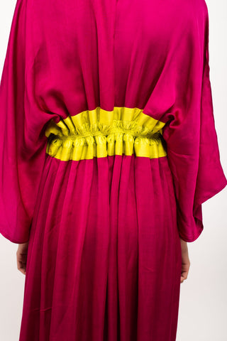 Wine-Neon Asymmetrical Cape back close view