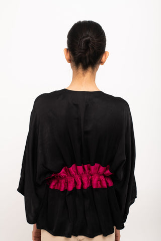 Black-Wine Short Cape back view