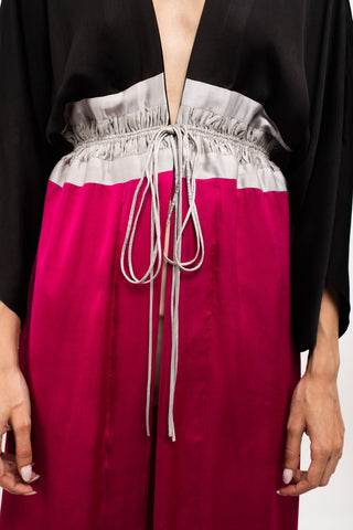 Black-Grey-Wine High Low Cape fabric view