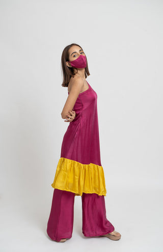 Wine Yellow Co-ordinated Set right view