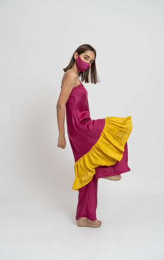 Wine Yellow Co-ordinated Set right view