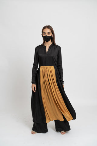 Black Gold Kurta Set by WearVega.