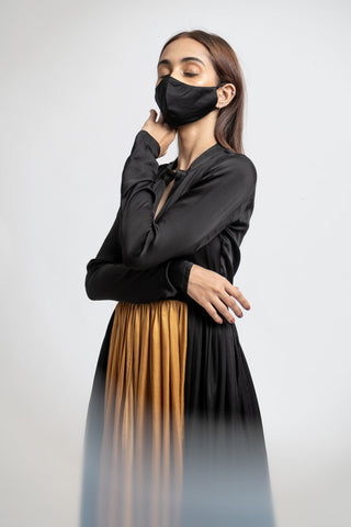 Black Gold Kurta Set by WearVega.