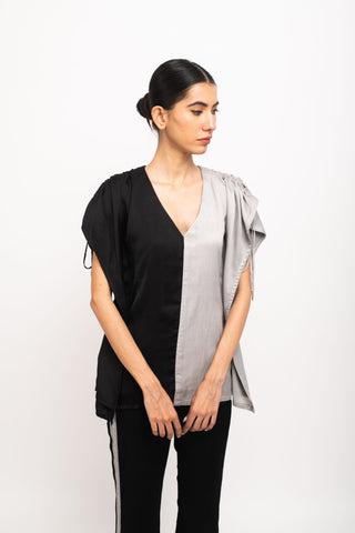 Black-Grey Kaftan Set by WearVega.