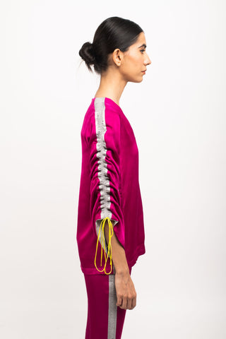 Wine-Grey Rouching Set right view