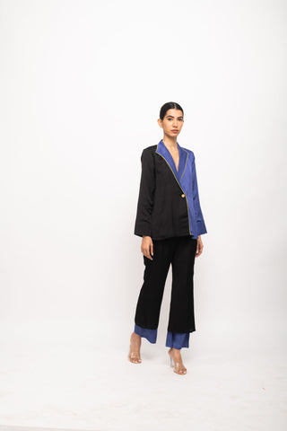 Black-Blue Blazer Set Right Side view