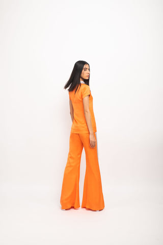 Orange-Grey Co-ord Set back view