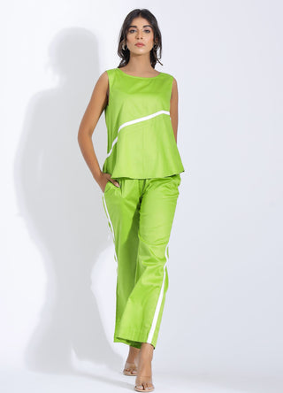 Green Cotton Coord Set Front