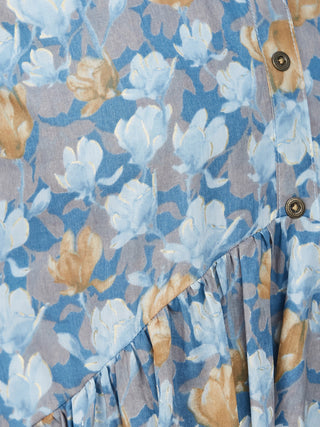 Blue Printed Cotton Mull Co-Ord Set