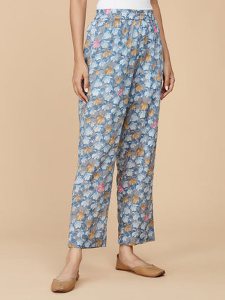 Blue Printed Cotton Mull Co-Ord Set