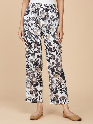 Black Floral Printed Cotton Mull Co-Ord Set