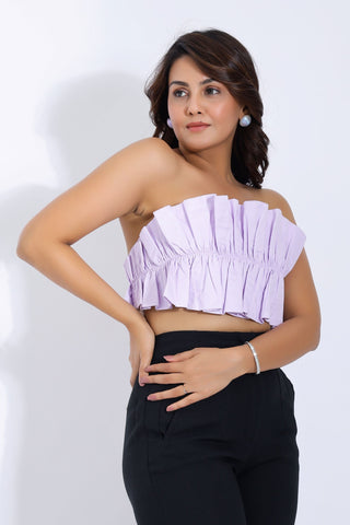 Ruffle Strapless Tube Top