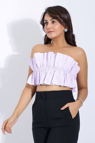 Ruffle Strapless Tube Top