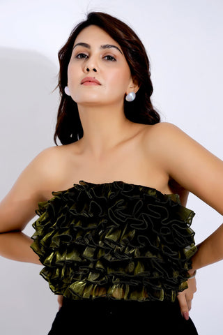 Layered Ruffle Tube Top