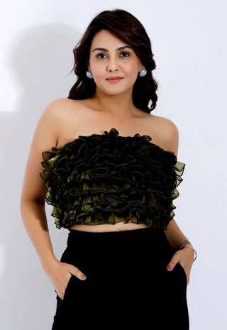 Layered Ruffle Tube Top