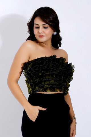 Layered Ruffle Tube Top