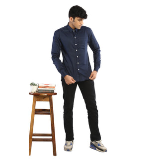 Men's Navy Blue Shirt by WearVega.