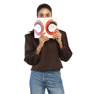 Plain brown v-neck top