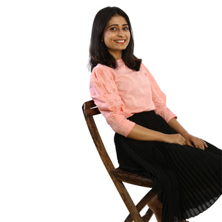 Stylish Peach cotton casual top