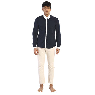 Dotted Print Blue Shirt by WearVega.