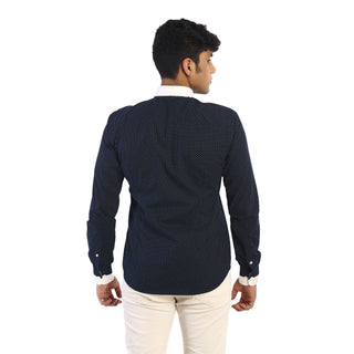 Dotted Print Blue Shirt by WearVega.