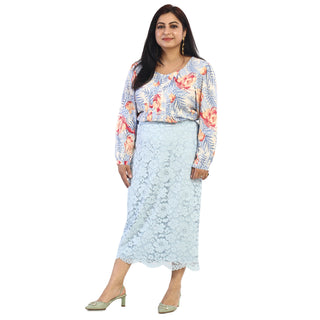 floral print casual wear top in front view