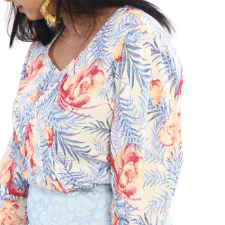 floral print casual wear top side view