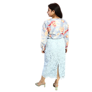 floral print casual wear top back view