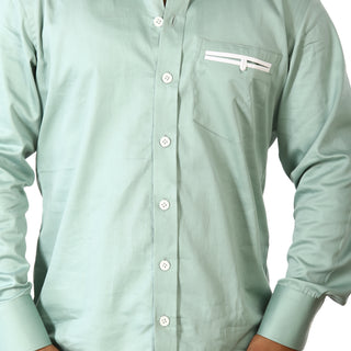 Plain Texture Green Shirt by WearVega.