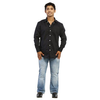 Detailed Collar Versatile Black Shirt by WearVega.