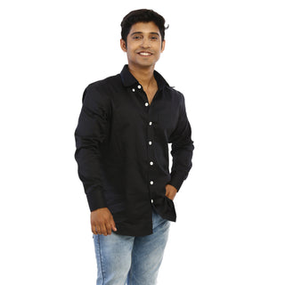 Detailed Collar Versatile Black Shirt by WearVega.