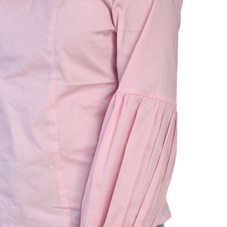 Peachy Pink A-Line Top With Balloon Sleeves hand