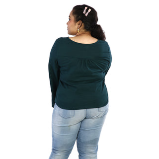 Button-up emerald green top