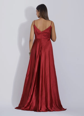 Maroon Corset Gown