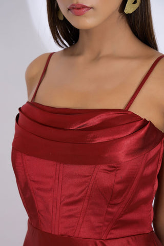 Maroon Corset Gown