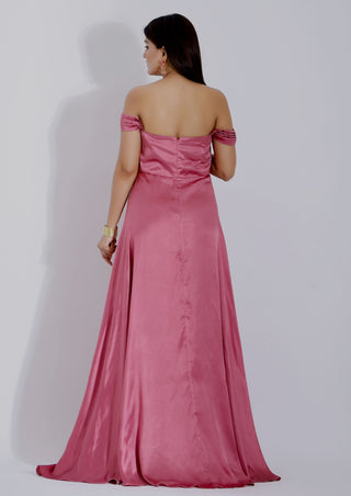 Off shoulder Evening Gown back