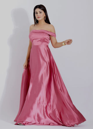 Off shoulder Evening Gown Front