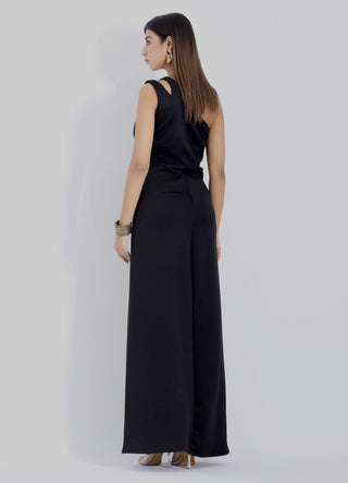 One Shoulder Evening Gown Back