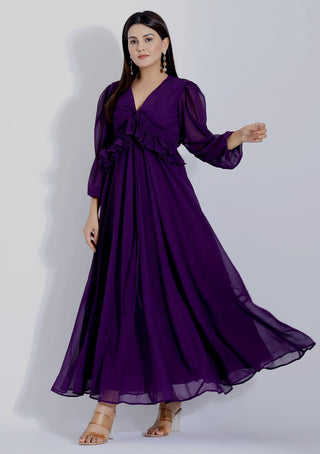 Purple Ruffle Gown