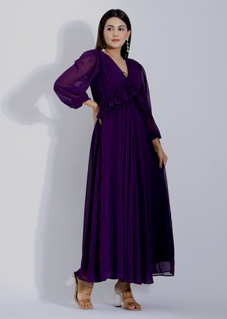 Purple Ruffle Gown