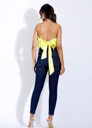 RUFFLE TUBE TOP IN YELLOW