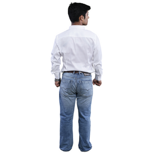 Mother of Pearl Button Formal White Shirt by WearVega.