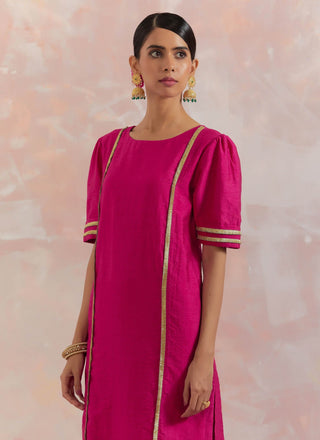 Pink Rukbat Kurta Half View