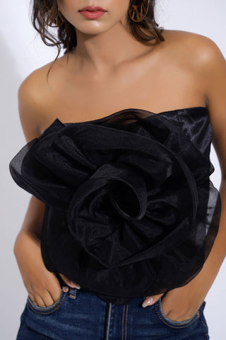 Black Rose Tube Top closeup