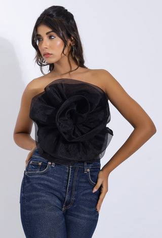 Black Rose Tube Top Front