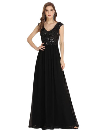 black color evening gown