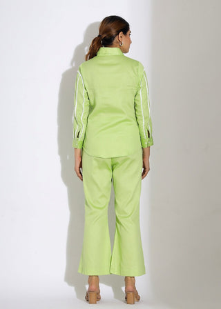 cotton shirt and flared pant set back