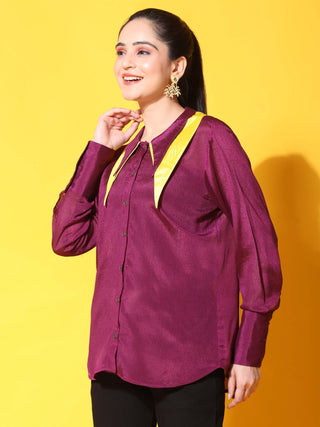double collar purple shirt side1