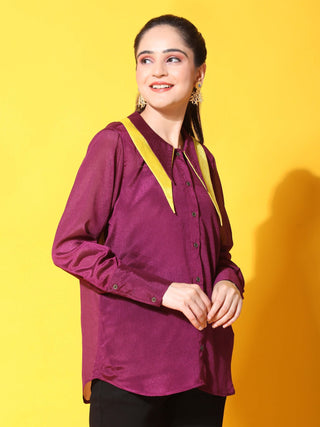 double collar purple shirt side2