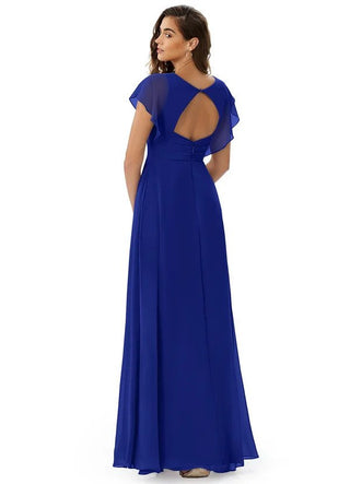 Royal Blue Pleated Gown For Women